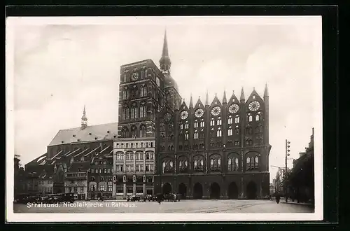 AK Stralsund, Nicolaikirche und Rathaus