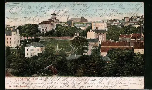 AK Lüdenscheid, Teilansicht aus der Vogelschau