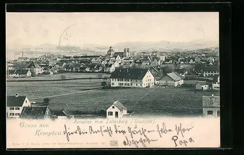 AK Kempten, Gesamtansicht vom Lotterberg (Neustadt)