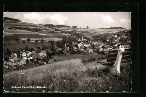 AK Hessenthal im Spessart, Totalansicht aus der Vogelschau