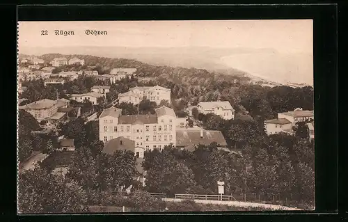AK Göhren auf Rügen, Ortsansicht aus der Vogelschau