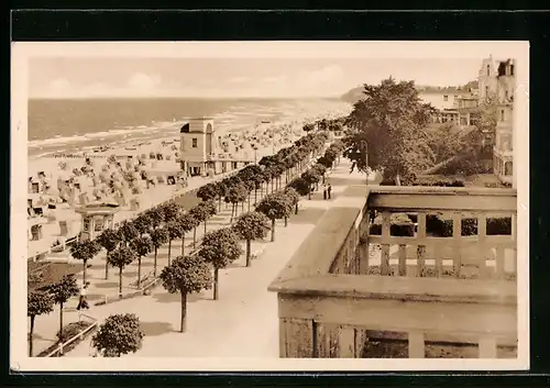 AK Ostseebad Bansin, Strandpromenade aus der Vogelschau