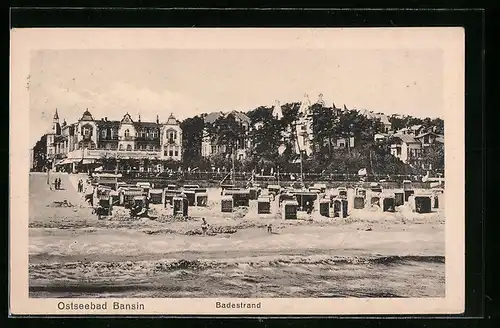 AK Ostseebad Bansin, Blick zum Badestrand