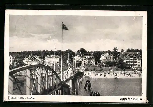 AK Ostseebad Bansin, Rückblick von der Seebrücke