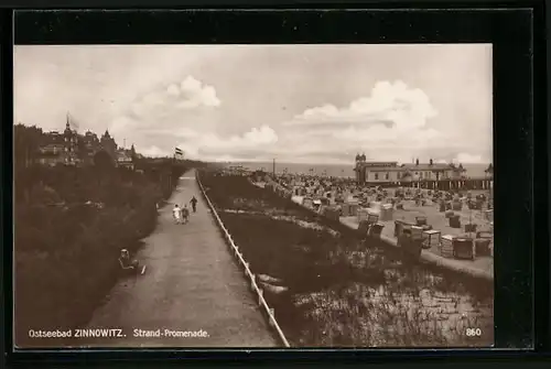 AK Ostseebad Zinnowitz, Strand-Promenade