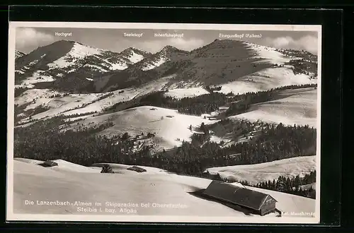 AK Oberstaufen, Die Lanzenbach-Almen im Skiparadies