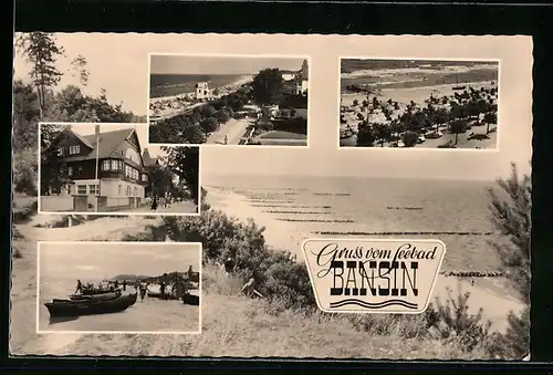 AK Ostseebad Bansin, Fünf Ansichten von Strand und Ort