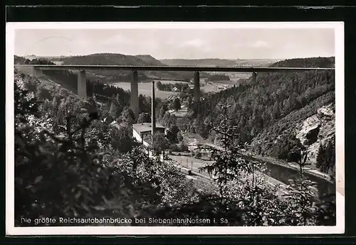 AK Siebenlehn /Nossen i. Sa., Die grösste Reichsautobahnbrückle