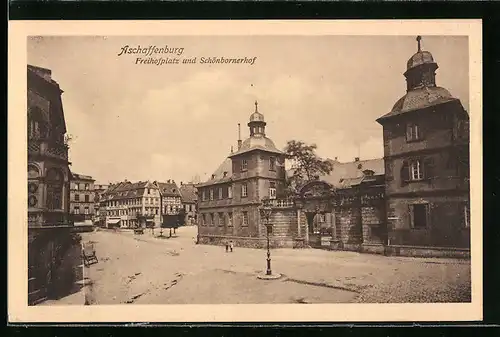 AK Aschaffenburg, Freihofplatz und Schönbornerhof