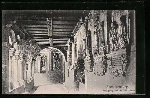 AK Aschaffenburg, Kreuzgang aus der Stiftskirche