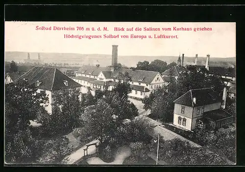 AK Bad Dürrheim, Blick auf Salinen vom Kurhaus gesehen