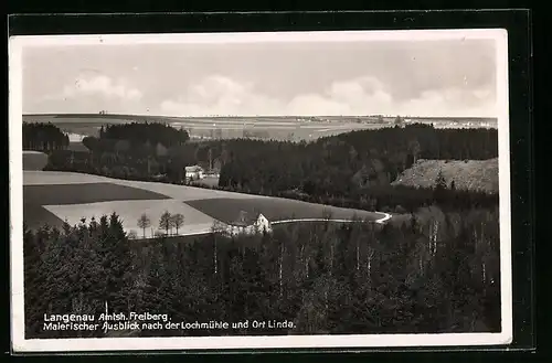 AK Langenau, Ausblick nach Lochmühle und Ort Linda