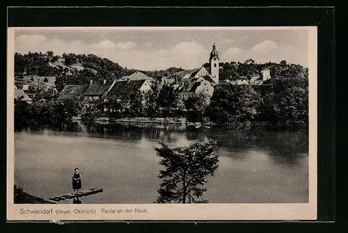 AK Schwandorf / bayer. Ostmark, Partie an der Naab
