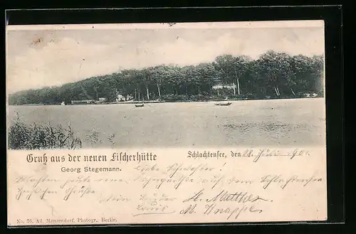 AK Berlin-Zehlendorf, Partie mit Neue Fischerhütte von Georg Stegemann