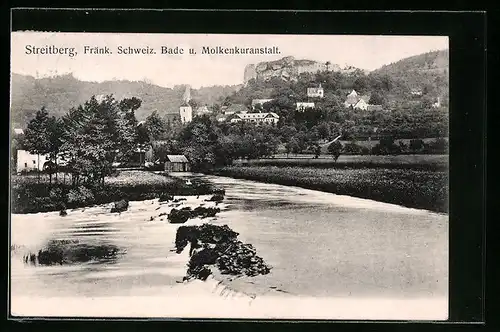 AK Streitberg / Fränk. Schweiz, Gesamtansicht mit Bade- und Molkenkuranstalt