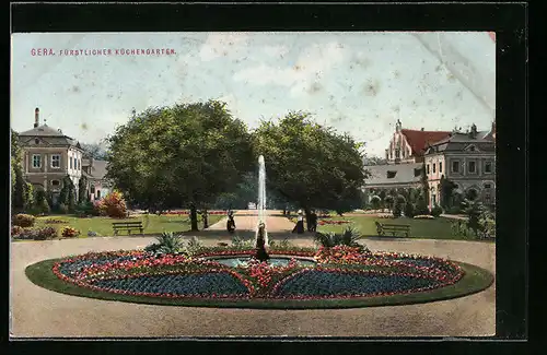 AK Gera, Partie im Fürstlichen Küchengarten