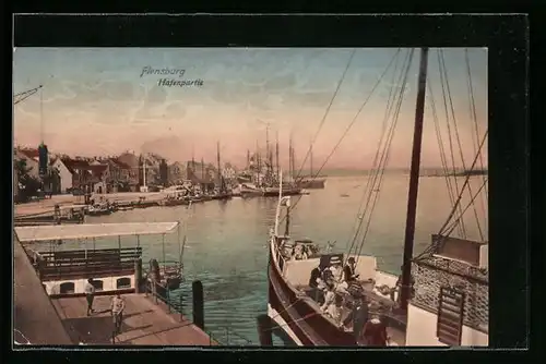 AK Flensburg, Hafenbild