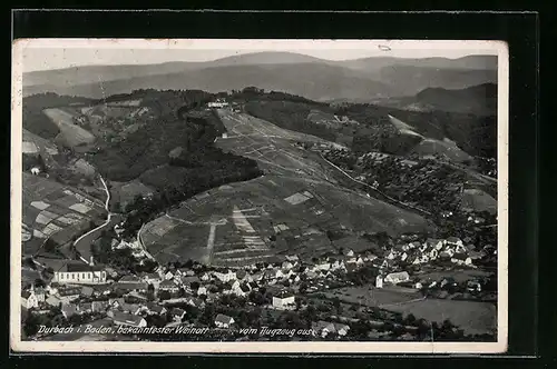 AK Durbach i. Baden, Totalansicht, Flugzeugaufnahme