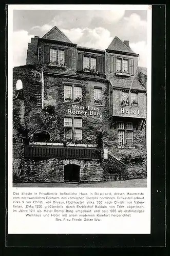 AK Boppard, Hotel & Weinhaus Römer-Burg