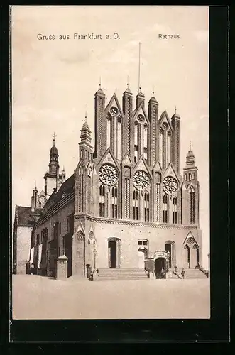 AK Frankfurt a. O., am Rathaus