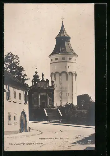AK Rastatt, Blick zum Wasserturm