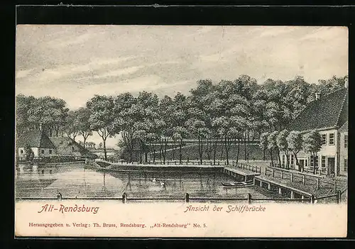 AK Alt-Rendsburg, Ansicht der Schiffbrücke
