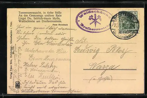 AK Brotterode i. Thür., Gasthaus-Waldschänke Dreiherrnstein