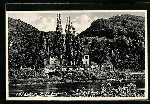 AK Winningen / Mosel, Hotel-Pension Weltersbach, Besitzer Oskar Corall