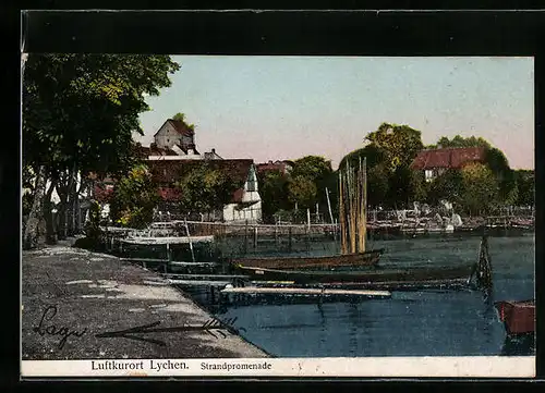 AK Lychen, an der Strandpromenade