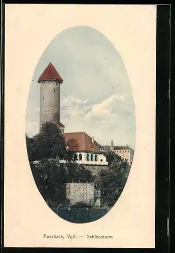 AK Auerbach i. V., Blick zum Schlossturm