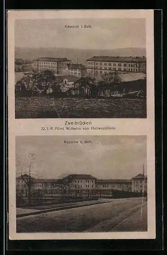 AK Zweibrücken, Kaserne I. und II. Batl.