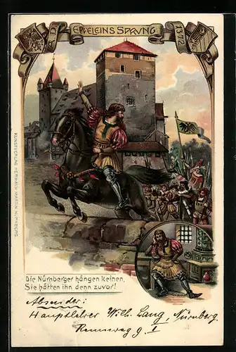 AK Nürnberg, Eppeleins Sprung, Burgansicht