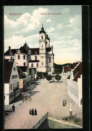 AK Ottobeuren, Kirche mit Marktplatz
