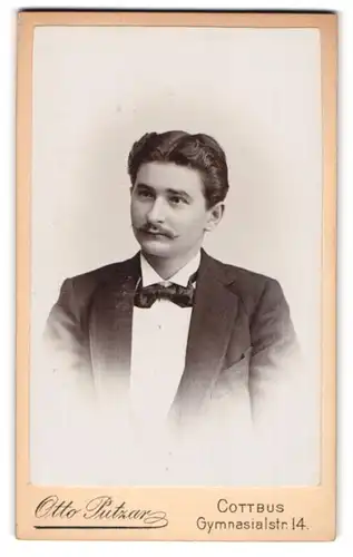 Fotografie Otto Putzar, Cottbus, Gymnasialstrasse 14, Eleganter Herr mit Moustache