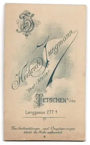 Fotografie Heinrich Jungmann, Tetschen a. Elbe, Langgasse 277 a, Junge Dame im modischen Kleid