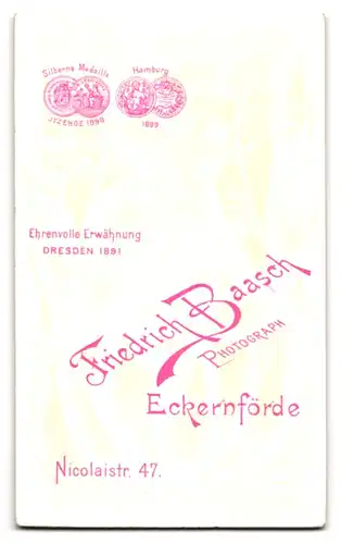 Fotografie Friedrich Baasch, Eckernförde, Nicolaistrasse 47, Junge Dame im Kleid mit einem Buch
