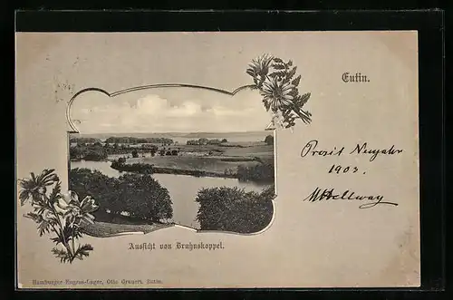 AK Eutin, Aussicht von Bruhnskoppel, Passepartout