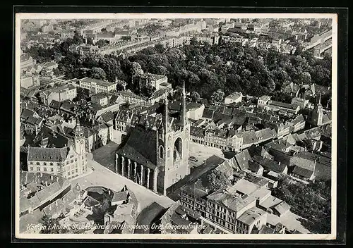 AK Köthen i. Anhalt, St. Jacobikirche mit Umgebung, Fliegeraufnahme