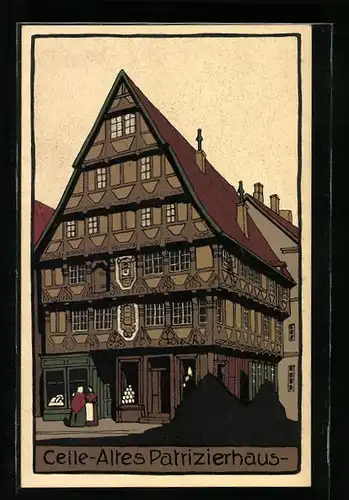 Steindruck-AK Celle, Altes Patrizierhaus