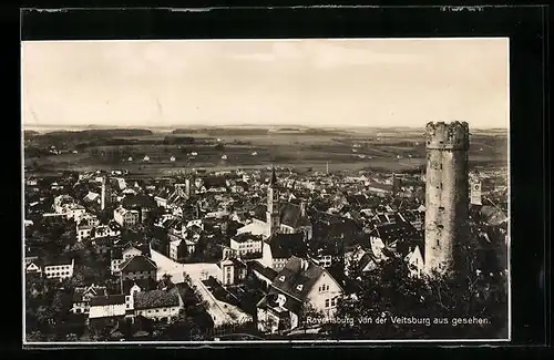 AK Ravensburg, Totale von der Veitsburg aus gesehen