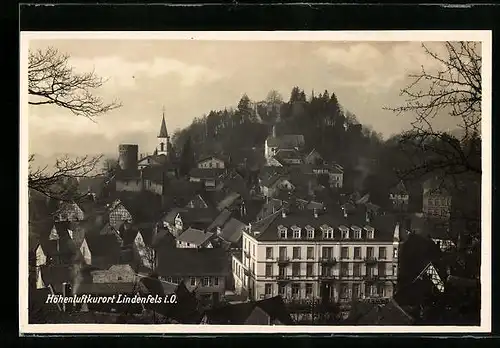 AK Lindenfels i. O., Teilansicht aus der Vogelschau