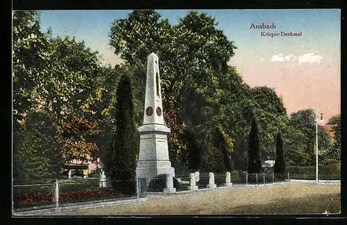 AK Ansbach, am Kriegerdenkmal