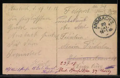 AK Ansbach, am Kriegerdenkmal