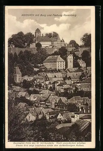 AK Kronach, Blick auf Burg und Festung Rosenberg