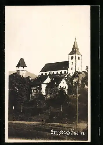 AK Gernsbach, Kirche mit Umgebung