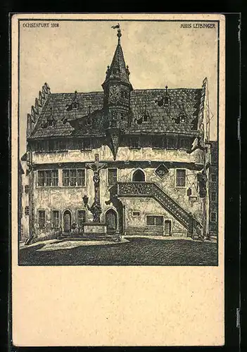 Künstler-AK Ochsenfurt a. M., Rathaus