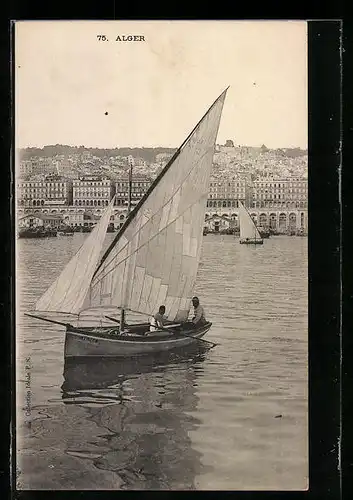 AK Alger, Segelboot vor der Stadt