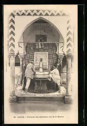 AK Alger, Fontaine des Ablutions, Rue de la Marine