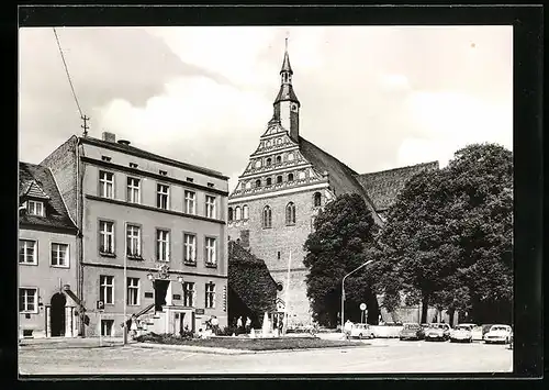 AK Bad Wilsnack, Karl-Marx-Platz mit Rathaus