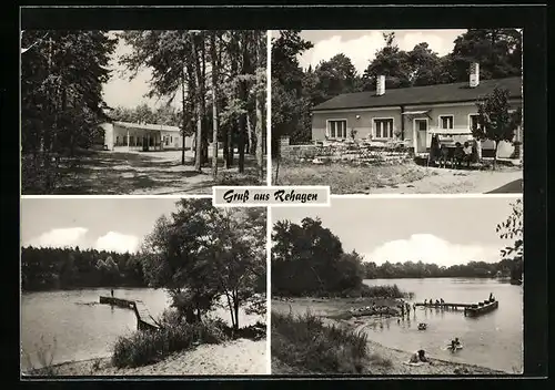 AK Rehagen /Kr. Zossen, Gaststätte Waldkater und See